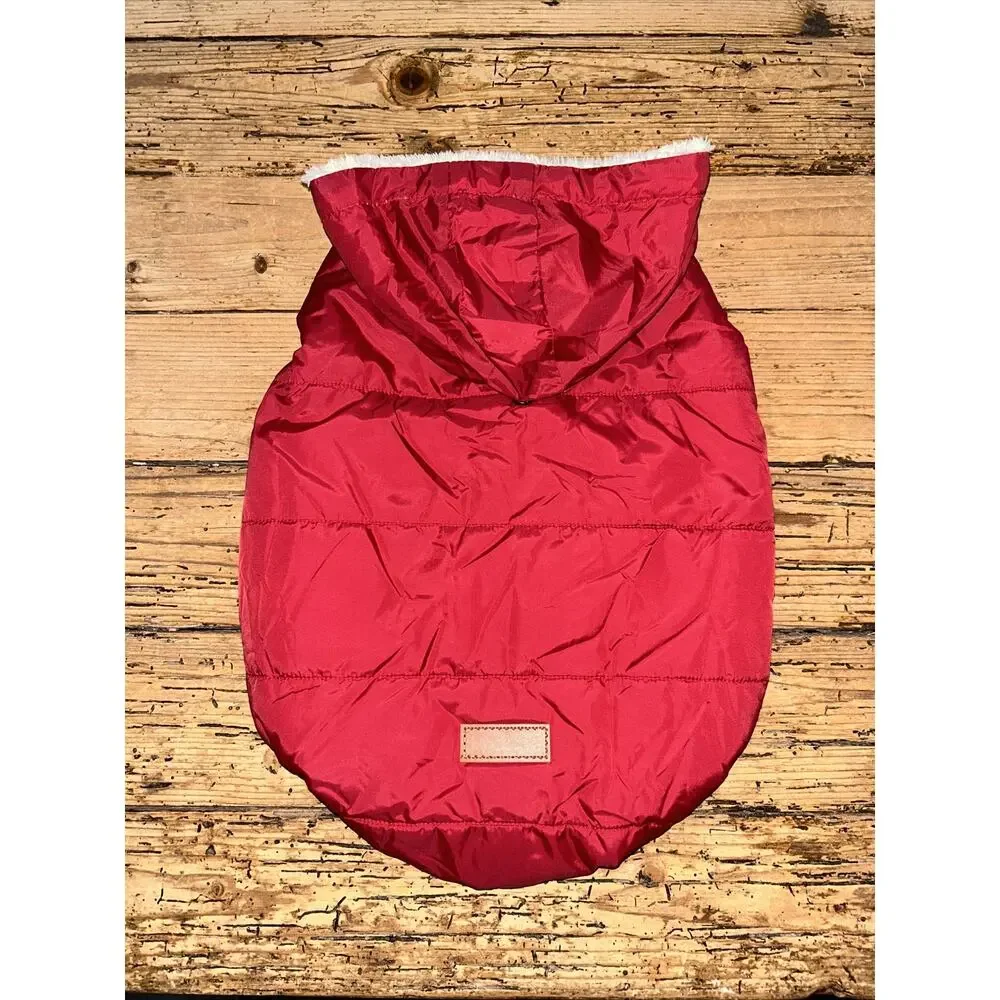 Unbranded Dog Puffer Fleece Jacket With Lining Size XL Red